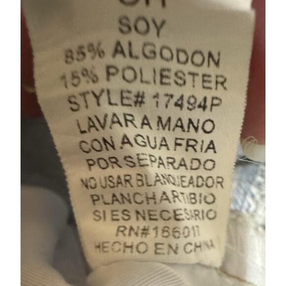 Blue B Collection Light Wash Cut Off Jean Shorts With Pink Rhinestone Detail, S - Picture 6 of 6